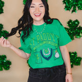 St. Paddy's Day Patch Thrifted Graphic Tee - Green