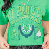 St. Paddy's Day Patch Thrifted Graphic Tee - Green