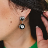 Checkered Heart & Eight Ball Earrings