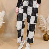 Black & White Patch Wide Leg Cargo Pant