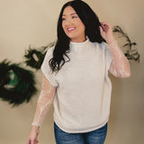 All Dressed Up Sheer Lace Top - Ivory - Lace and Grace Boutique