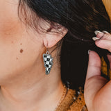 Checkered Lightning Bolt Earrings