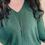 Talk Soon Bar Necklace - Silver - Lace and Grace Boutique