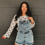 Raw Hem Denim Overalls - Medium Wash - Lace and Grace Boutique