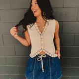 Denim Drawstring Skorts - Dark Wash - Lace and Grace Boutique