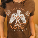 Find Your Wild Mineral Graphic Tee - Chocolate - Lace and Grace Boutique