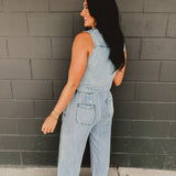 Tencel Denim Jumpsuit - Lace and Grace Boutique