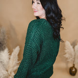 Thermal Henley Sweater Top - Hunter Green