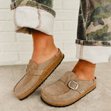 Birkenstock Buckley Suede Leather Clog - Gray Taupe