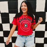 Ohio State University Cropped Tee - Red