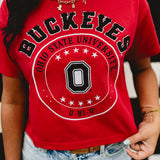 Ohio State University Cropped Tee - Red