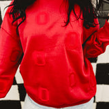 Ohio State Embroidered Block O Sweatshirt - Red