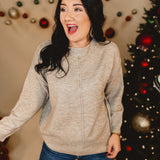 Front Seam Soft Sweater - Heather Mocha