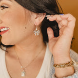 Rhinestone Studded Bow Earrings