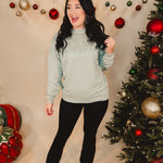 Stay Cozy Club Crewneck Sweatshirt - Light Green - Lace and Grace Boutique