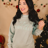 Stay Cozy Club Crewneck Sweatshirt - Light Green