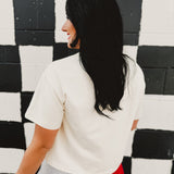 Ohio State Stitched Crop Tee - Oatmeal