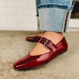 The Soho Buckle Ballet Flat - Wine