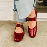 The Soho Buckle Ballet Flat - Wine