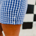 Gingham Boxer Shorts - Royal Blue - Lace and Grace Boutique