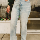 Hidden Ella Clean Cut Straight Classic Jean - Medium Light
