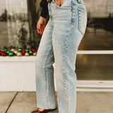 Hidden Ella Clean Cut Straight Classic Jean - Medium Light