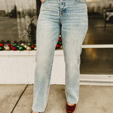 Hidden Ella Clean Cut Straight Classic Jean - Medium Light