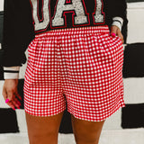 Gingham Boxer Shorts - Red/White