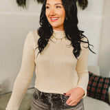 Solid Knit Waist Length Sweater - Ecru