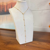 Crystal Accent Dainty Chain Lariat Necklace