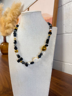 Mixed Texture & Shape Beaded Necklace - Lace and Grace Boutique
