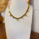 Crystal Charm Chunky Chain Necklace