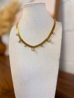 Crystal Charm Chunky Chain Necklace - Lace and Grace Boutique