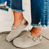 Birkenstock Tokio Suede Leather Clog - Stone Coin - Lace and Grace Boutique
