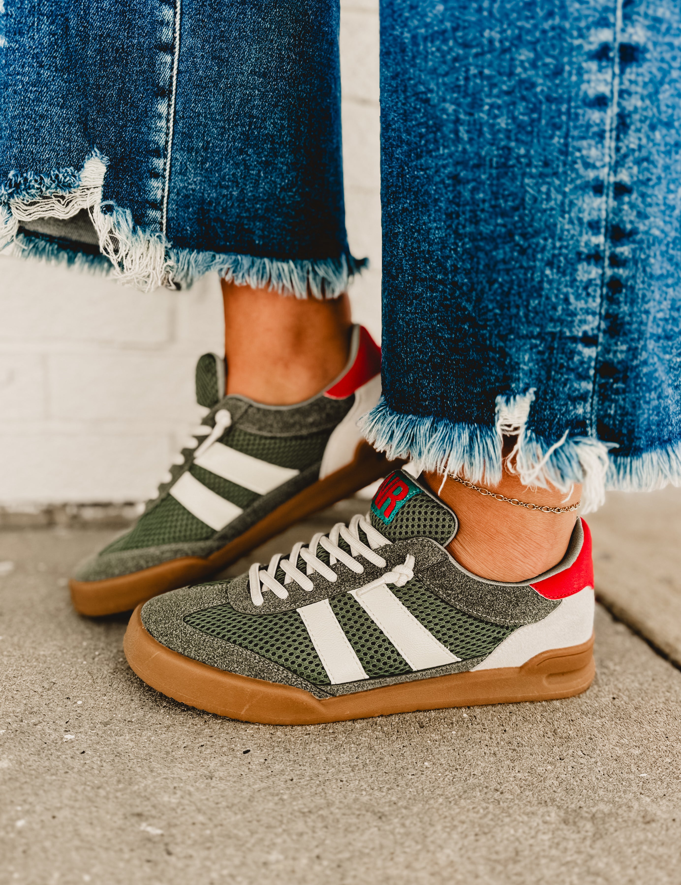 Brita Sneaker - Green - Lace and Grace Boutique