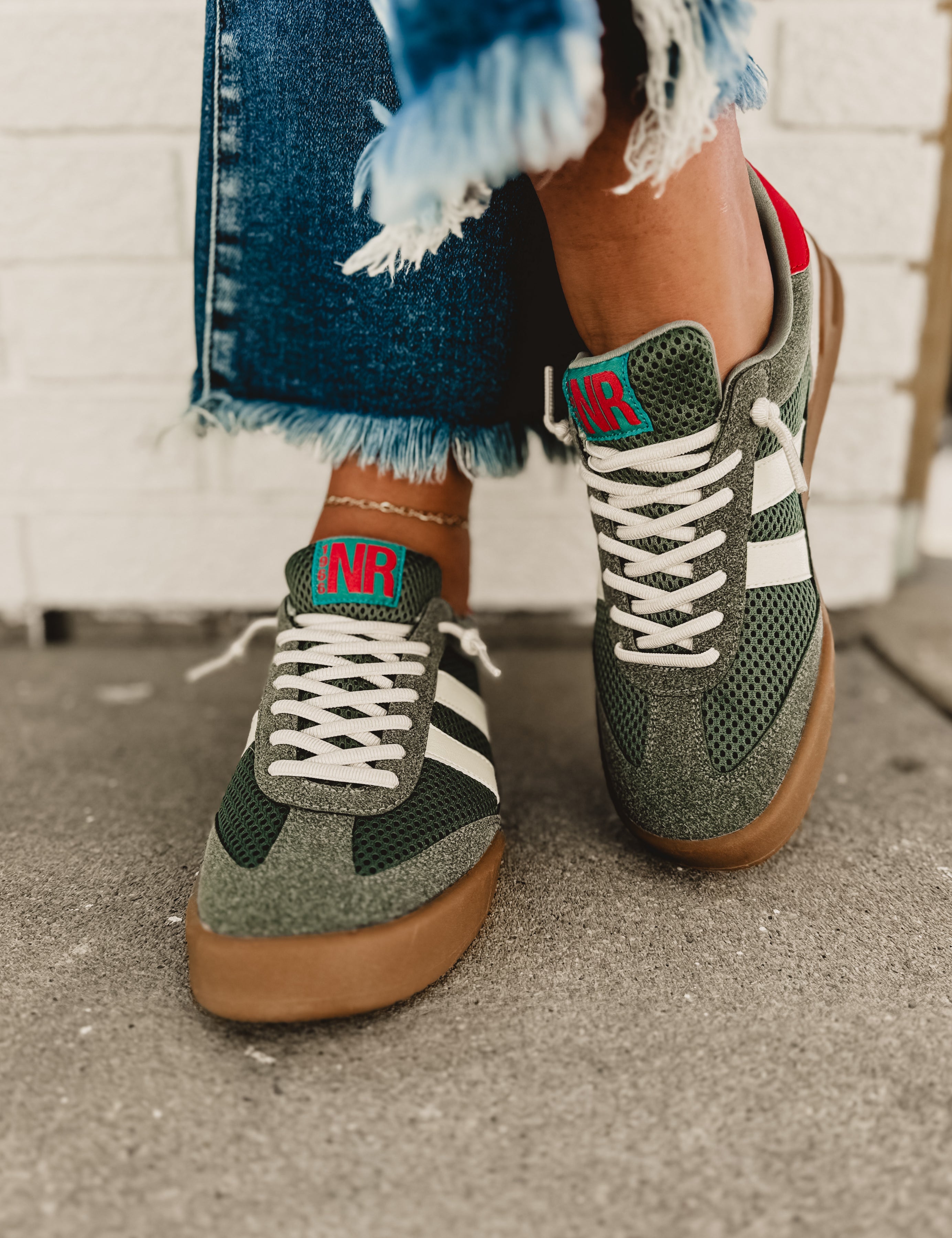 Brita Sneaker - Green - Lace and Grace Boutique
