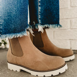 The Gianna Chunky Sole Chelsea Boot - Khaki - Lace and Grace Boutique