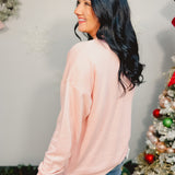 Sequin Christmas Wreath Sweatshirt - Pink Multi