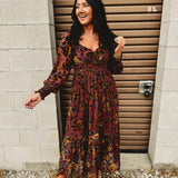 Burnout Velvet Floral Dress - Goldenrod
