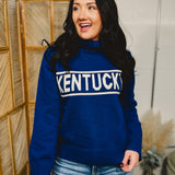 Kentucky Rolled Turtleneck Sweater - Blue