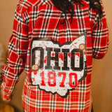 Ohio 1870 Flannel - Red/White