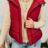 Classic Zip-Up Puffer Vest - Cabernet