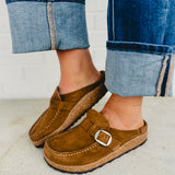 Birkenstock Buckley Suede Leather Clog - Tea