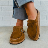 Birkenstock Buckley Suede Leather Clog - Tea