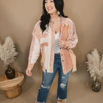 Oli & Hali Washed Colorblock Aztec Shacket - Clay - Lace and Grace Boutique