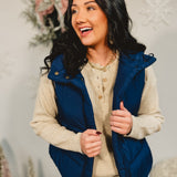 Classic Zip-Up Puffer Vest - Navy