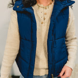Classic Zip-Up Puffer Vest - Navy