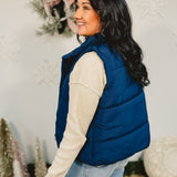 Classic Zip-Up Puffer Vest - Navy