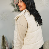 Classic Zip-Up Puffer Vest - Cream