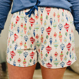 Vintage Ornaments Pajama Shorts - White Multi